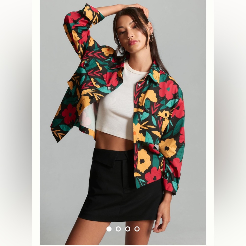 Anthropologie Floral Multicolor Jacket